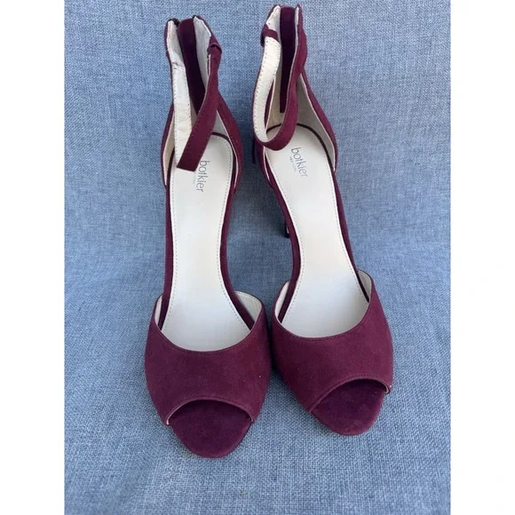 New BOTKIER  Size 9 Anna Suede Tasseled Stiletto Heels Burgundy Party - Picture 3 of 7